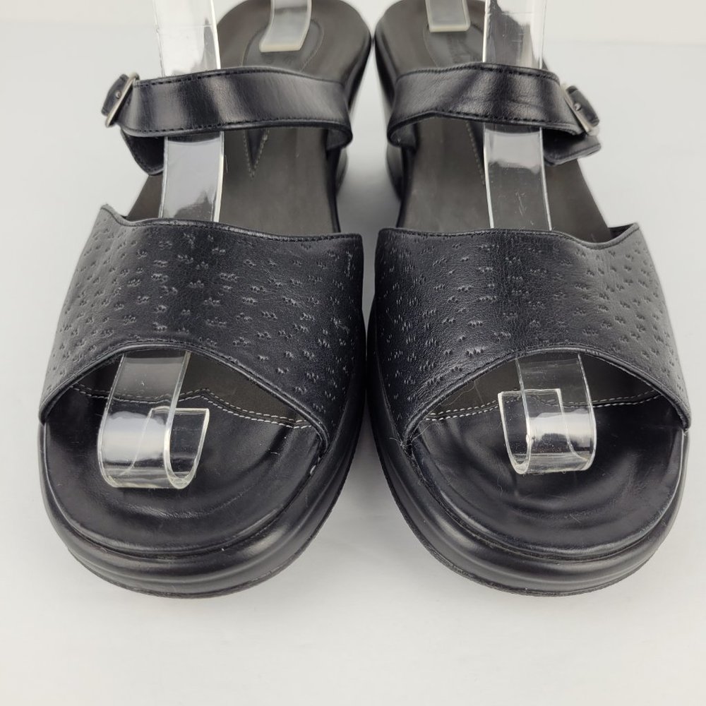 Dansko Annabel Black Textured Leather Double Strap Slide Sandal EU 41/US 10.5-11 - Picture 3 of 12